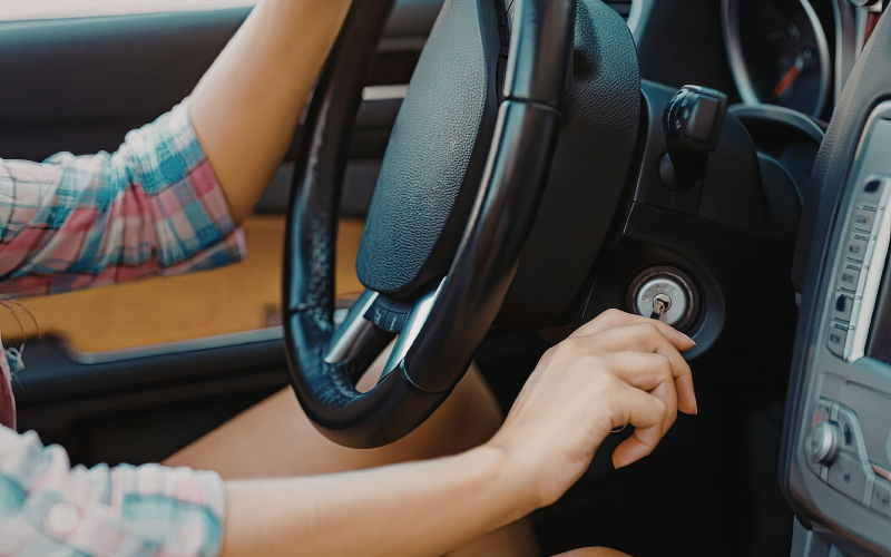Car ignition key being turned but engine not starting