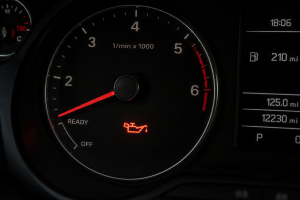 Oil pressure warning light displayed on a car dashboard