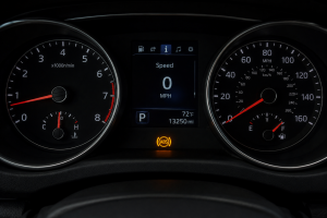 ABS warning light illuminated on a vehicle dashboard display