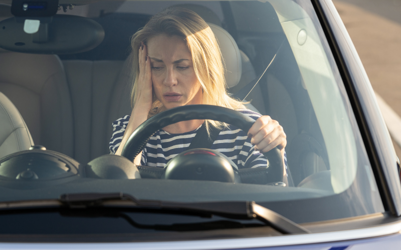 Concerned driver experiencing possible signs of a failing alternator